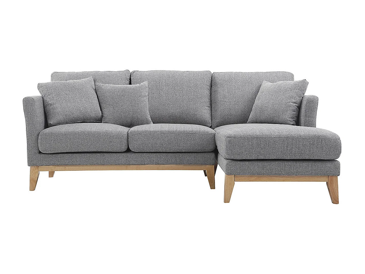 Ecksofa rechts skandinavisch Hellgrau OSLO