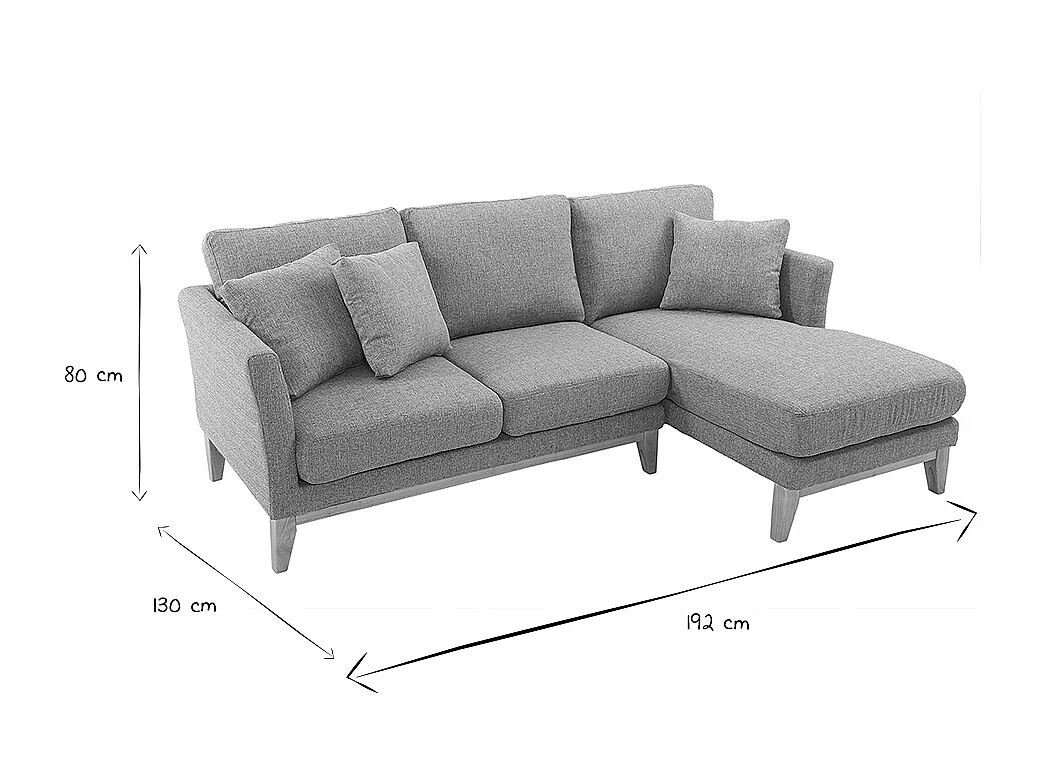 Ecksofa rechts skandinavisch Hellgrau OSLO