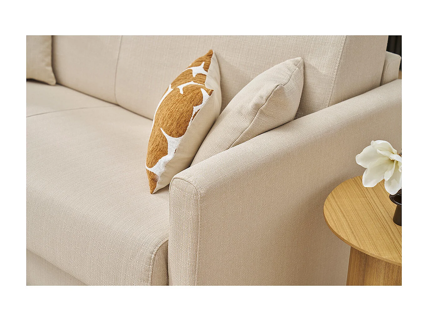 Schlafsofa 3 Plätze skandinavisch beige SKANDY