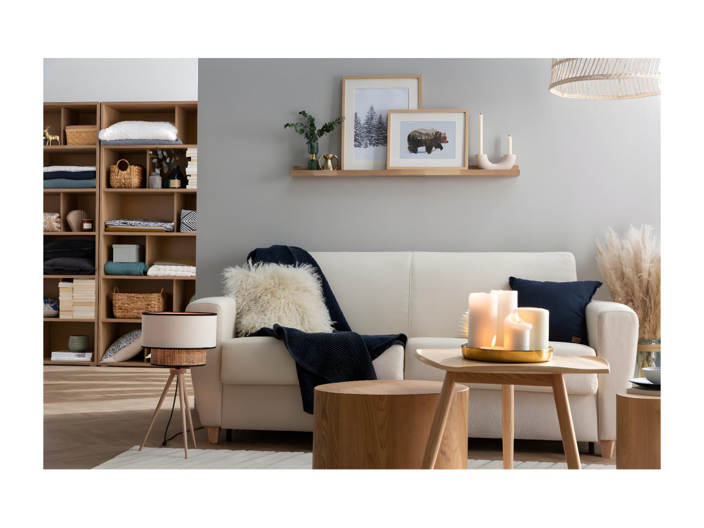 Divano Convertibile 3 Posti Scandinavo Beige SKANDY