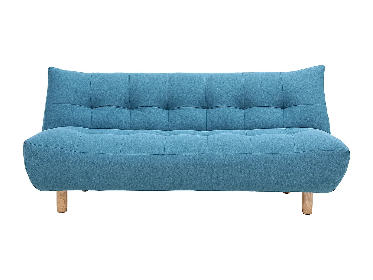 Design-Schlafsofa skandinavisch Blaugrün und Eiche YUMI