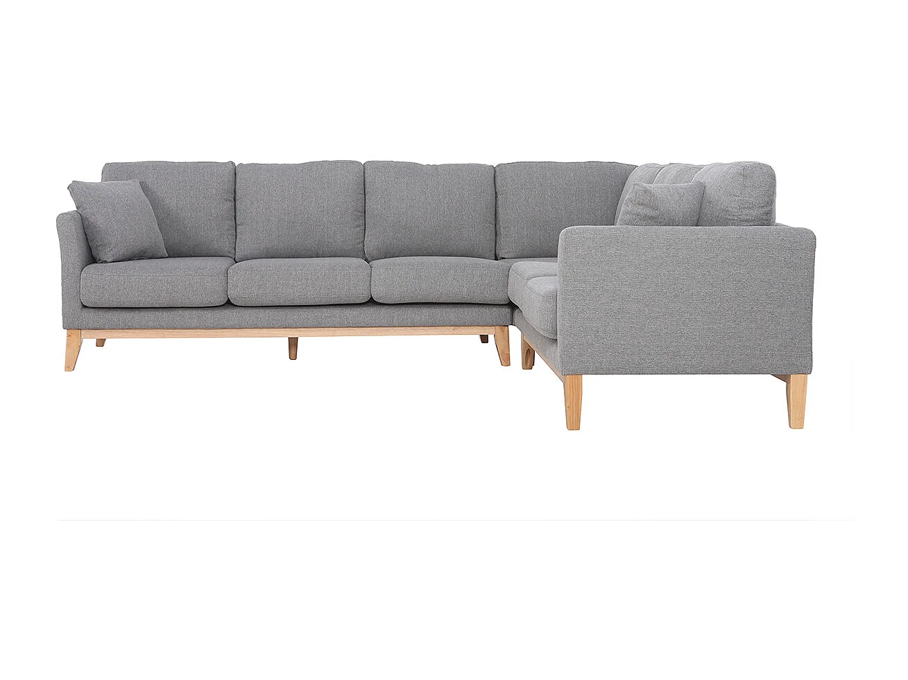 Divano angolare scandinavo a 5-6 posti in tessuto Grigio chiaro OSLO
