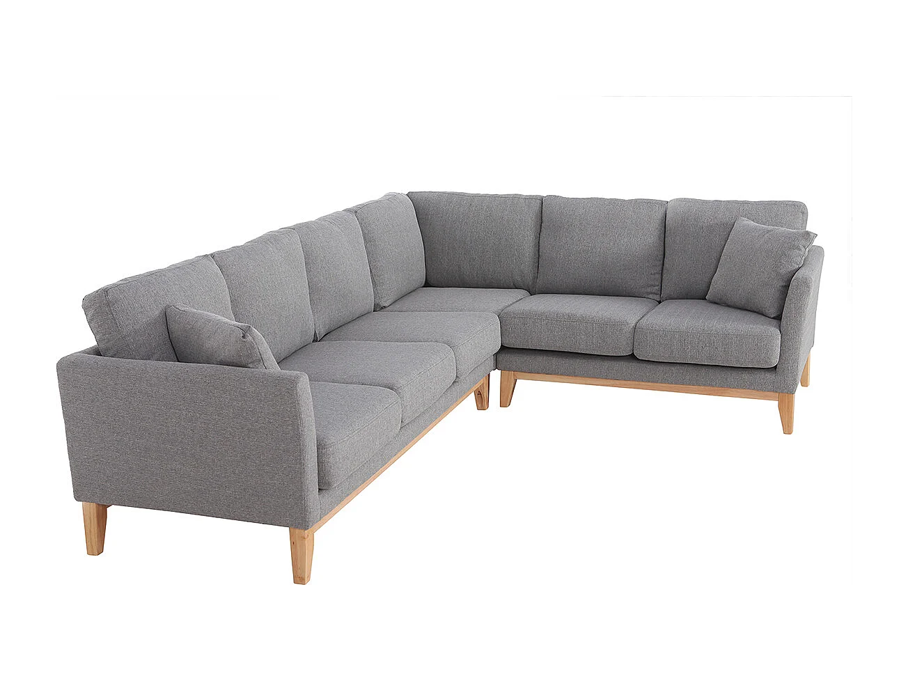 Divano angolare scandinavo a 5-6 posti in tessuto Grigio chiaro OSLO