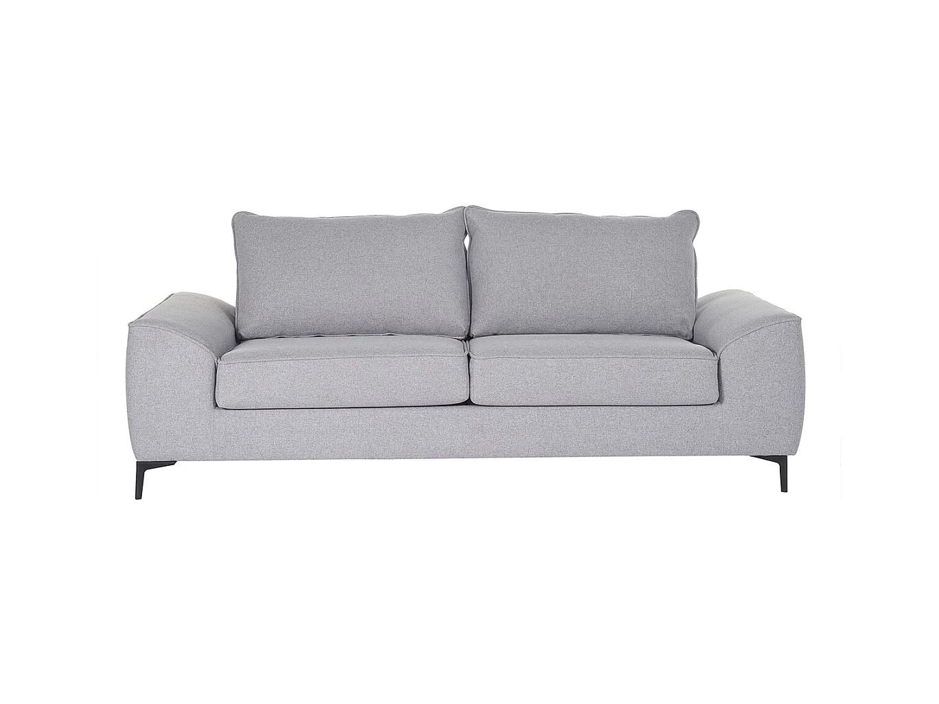 Divano letto design 3 posti in tessuto grigio e metallo nero GAEL