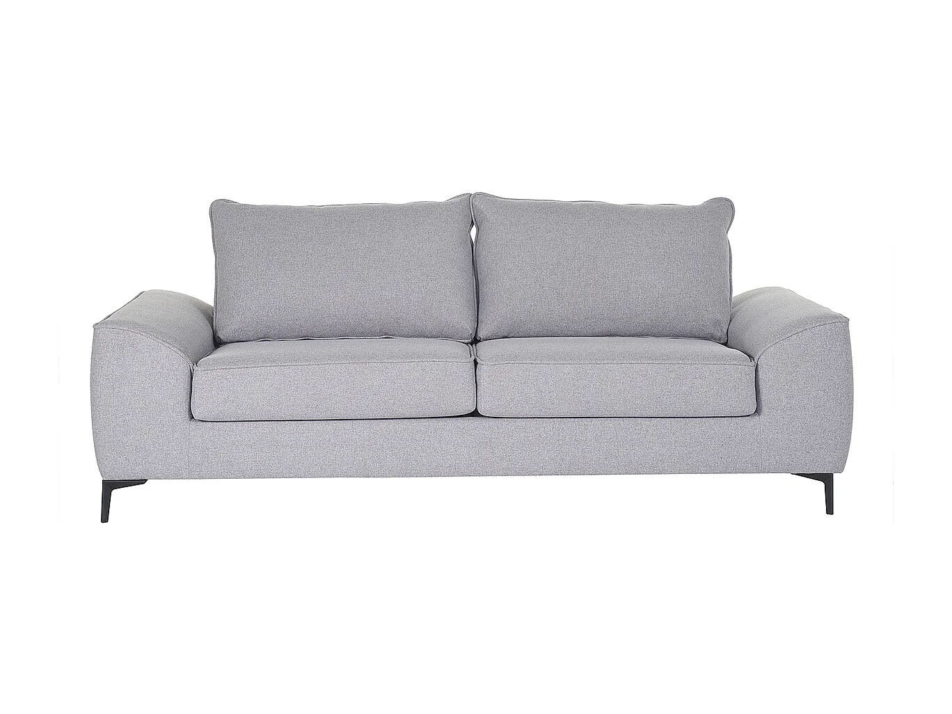 Canapé convertible design 3 places en tissu gris et métal noir GAEL