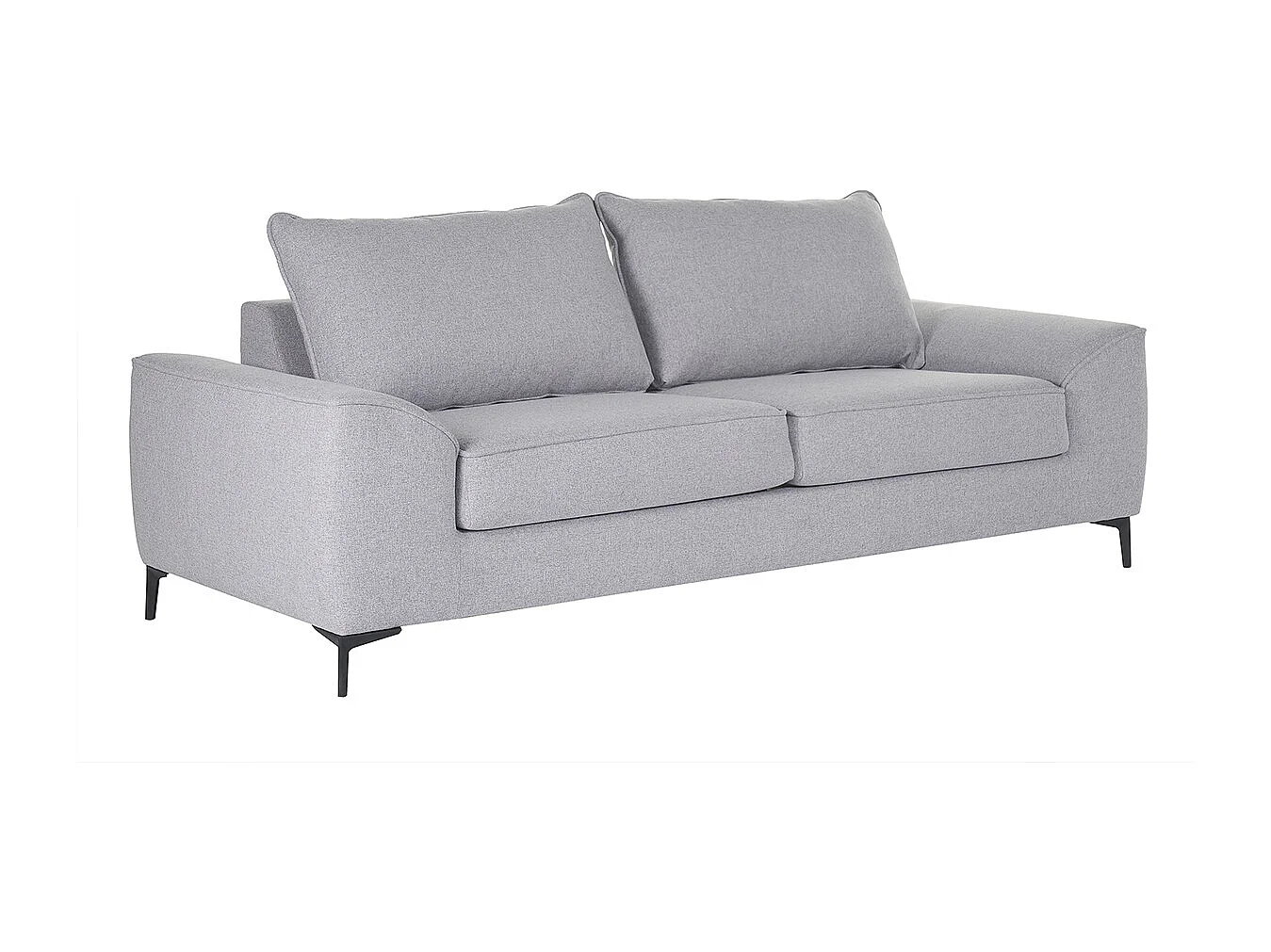 Canapé convertible design 3 places en tissu gris et métal noir GAEL