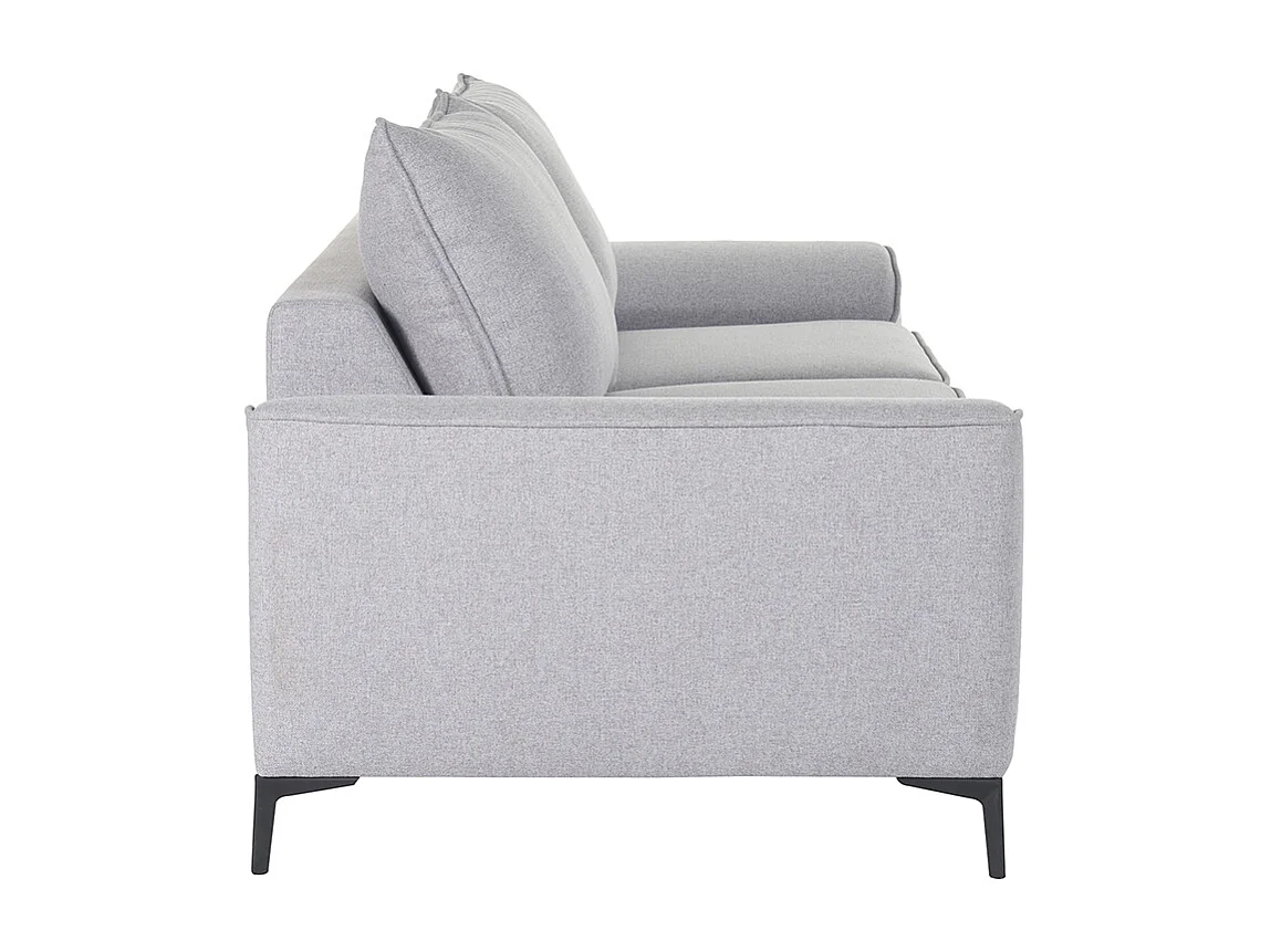 Canapé convertible design 3 places en tissu gris et métal noir GAEL