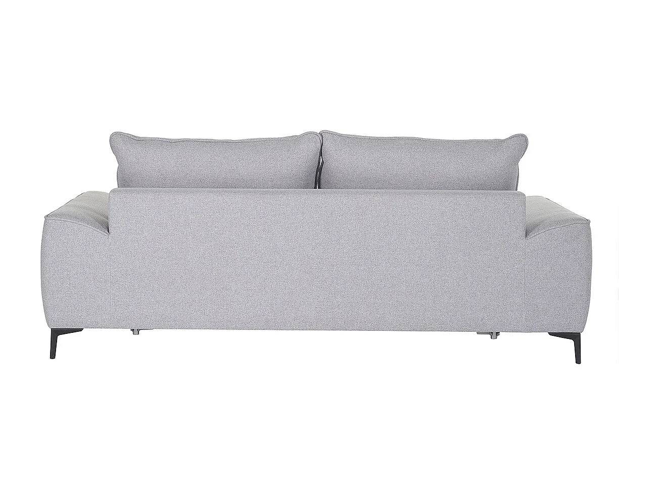 Canapé convertible design 3 places en tissu gris et métal noir GAEL