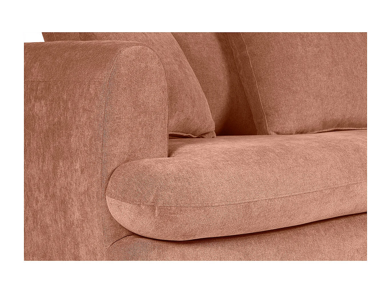 Canapé convertible déhoussable 3-4 places design haricot en tissu effet velours terre brûlée SACHA