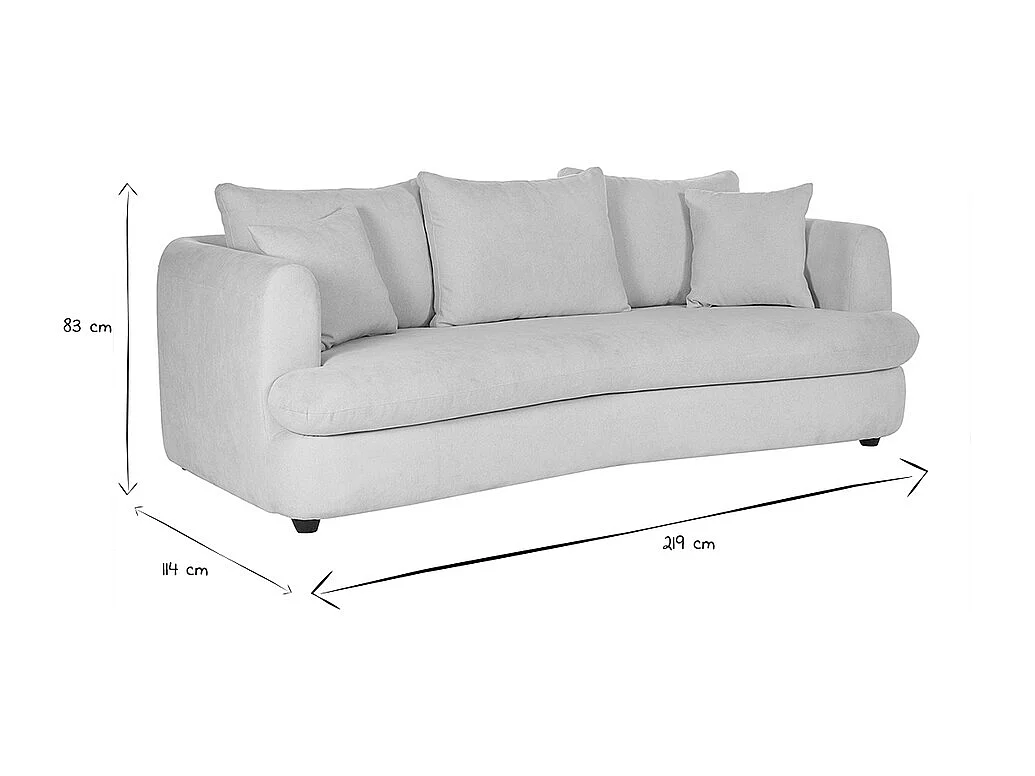 Canapé convertible déhoussable 3-4 places design haricot en tissu effet velours terre brûlée SACHA