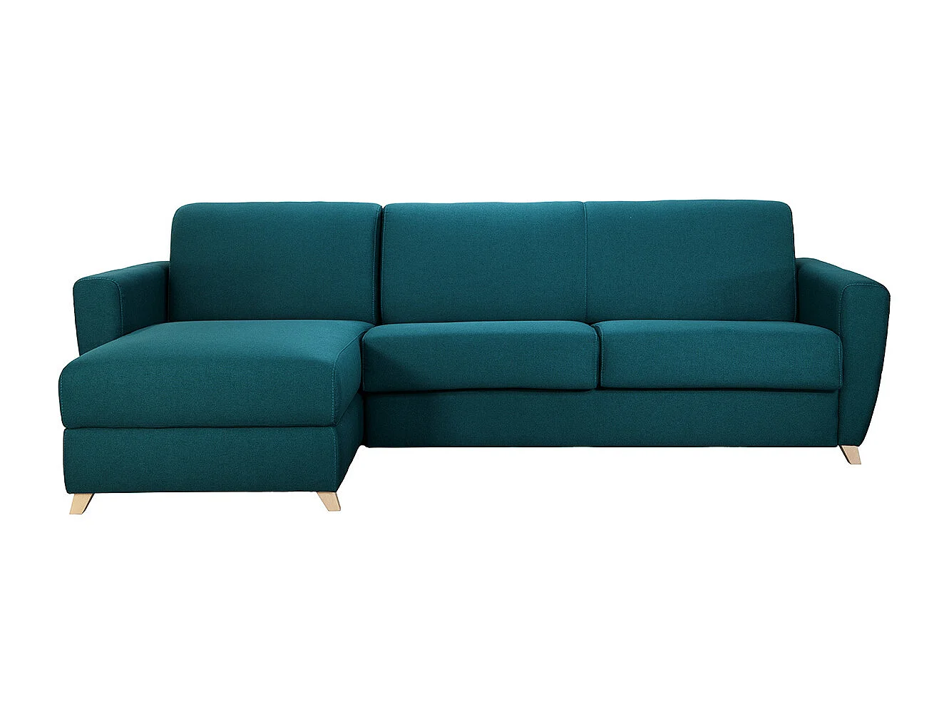 Wende- und konvertierbares Ecksofa mit Kommode in Entenblau GRAHAM