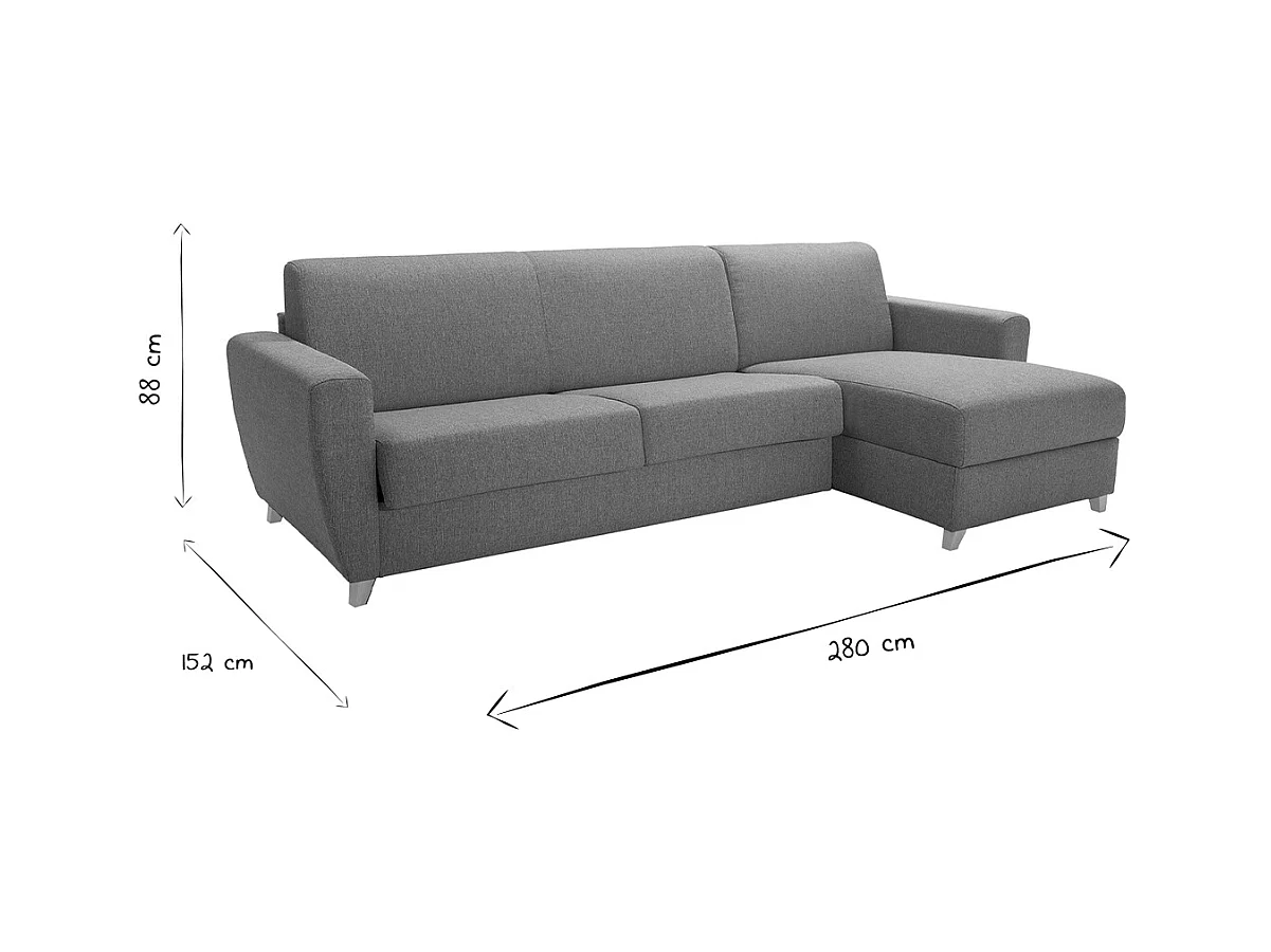 Sofá de esquina reversible y convertible con cofre azul petróleo GRAHAM