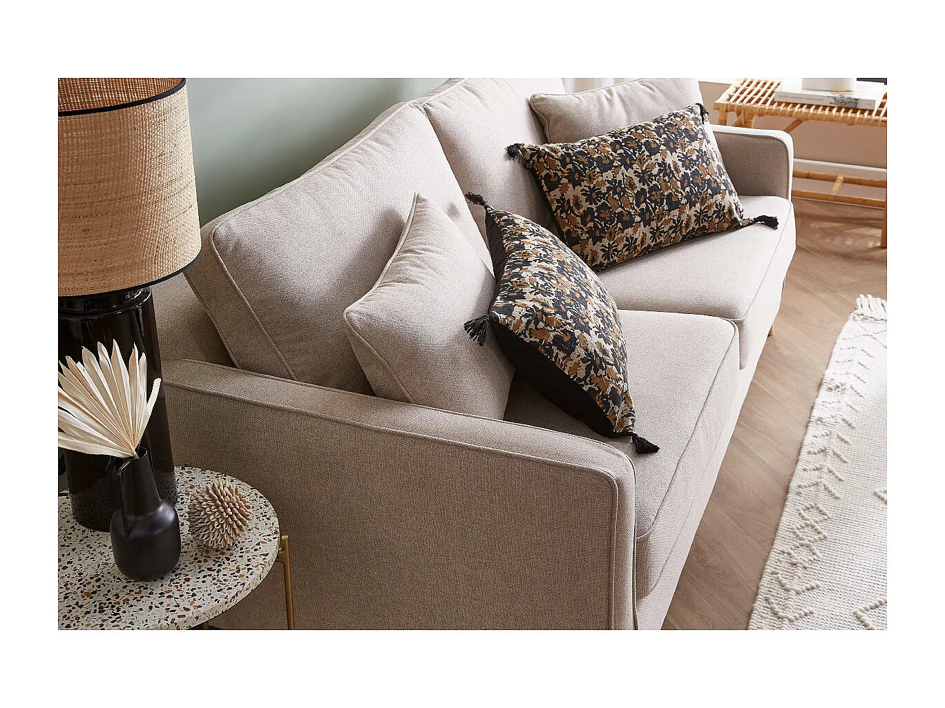 Schlafsofa skandinavisch 3 Plätze naturbeige PAPEL