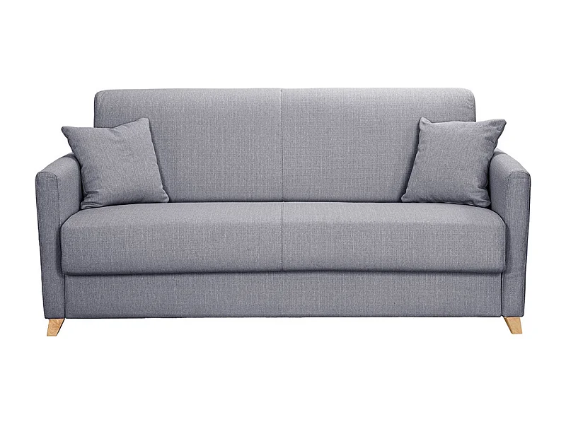 Sofá cama 3 plazas nórdico gris claro con colchón de 18 cm SKANDY