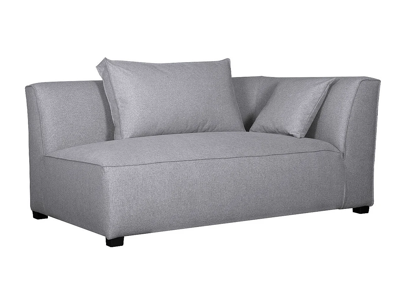 Module d'angle droit pour canapé en tissu gris clair PLURIEL