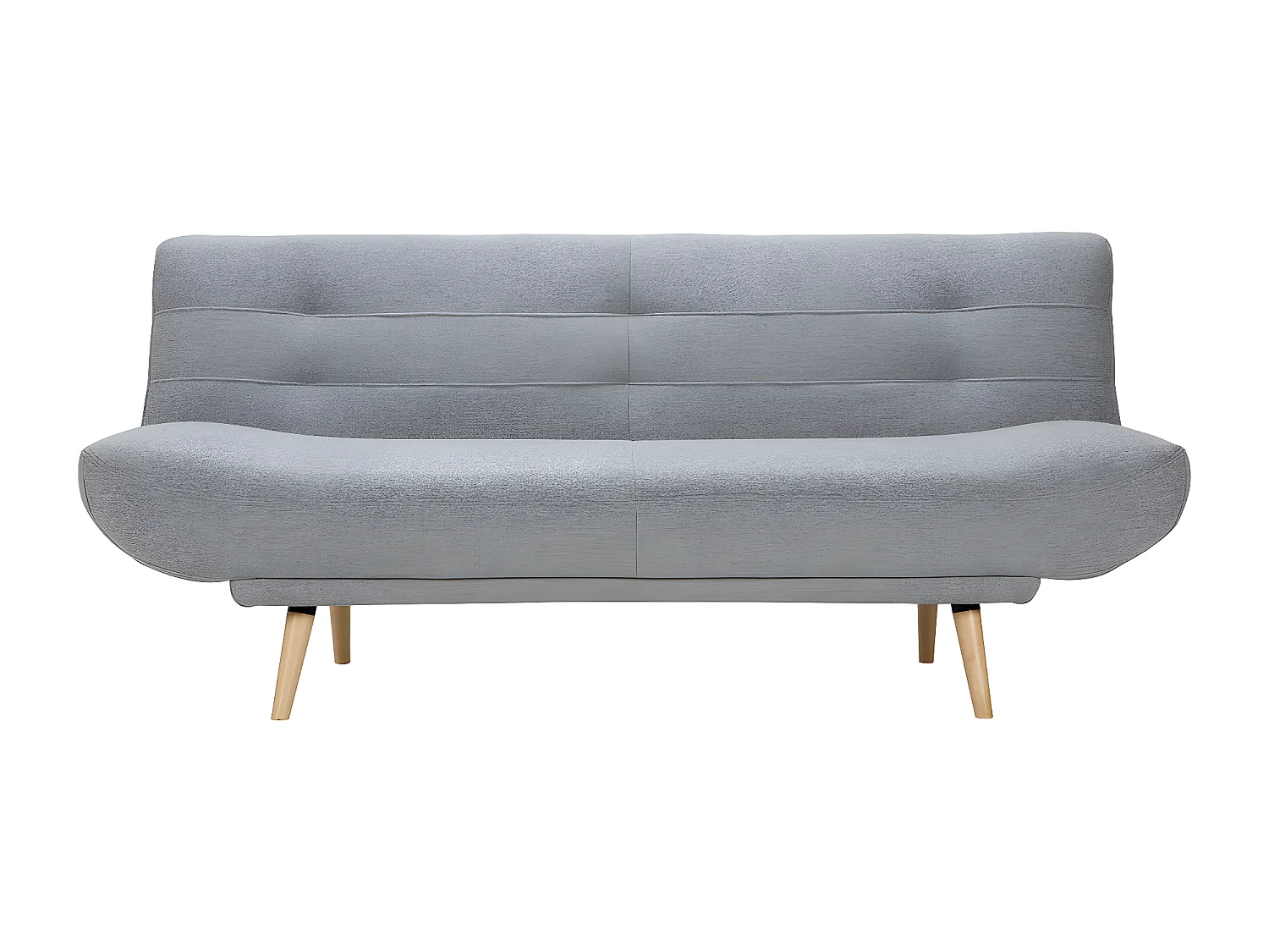 Beliani Divano Chesterfield A 3 Posti In Tessuto Grigio Chiaro - Stile Vintage Inglese, Con Trapuntatura A Bottoni, Gambe In Legno - 2