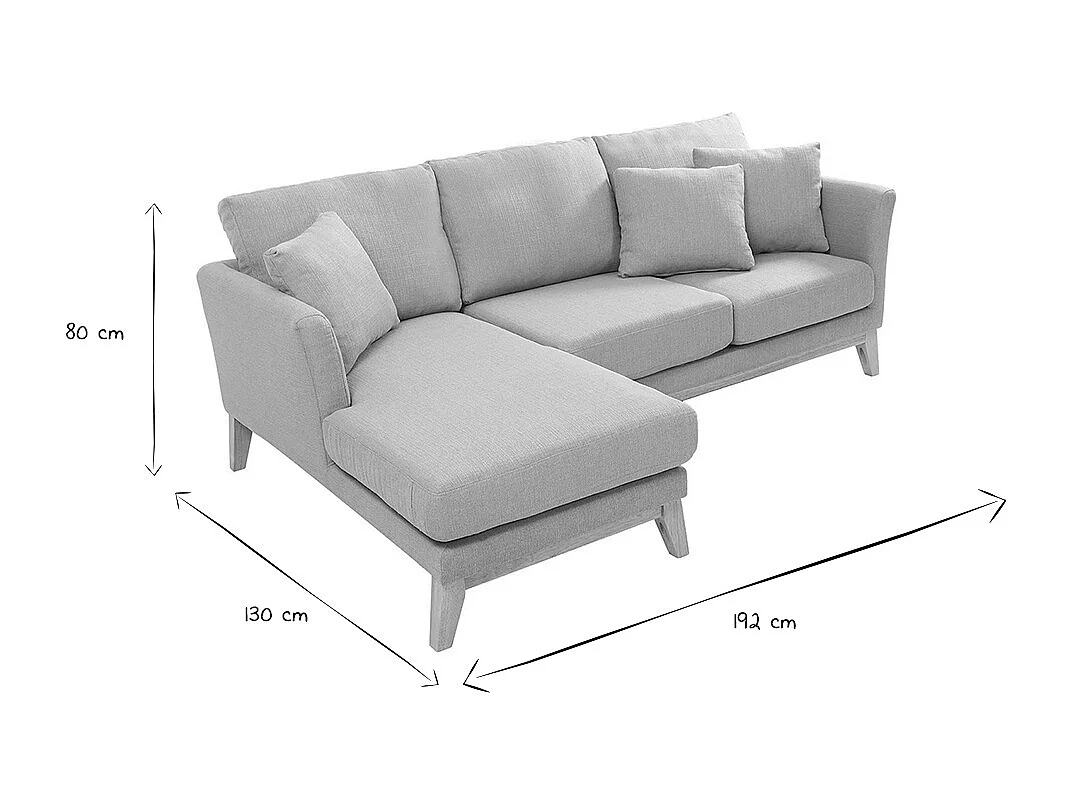 Skandinavisches Ecksofa links OSLO aus lagunengrünem, abziehbarem Stoff