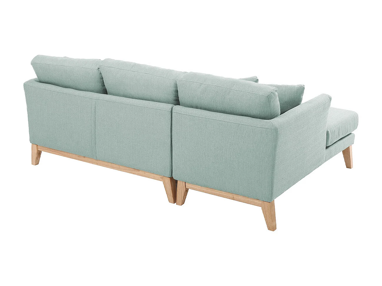 Sofá de esquina izquierda nórdico en tejido azul lago desenfundable OSLO