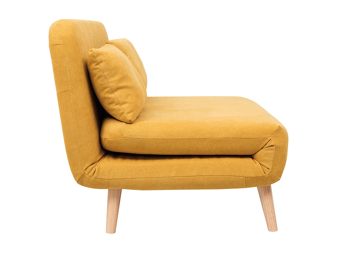 Divanetto clic clac 2 posti in tessuto effetto velluto senape AMIKO