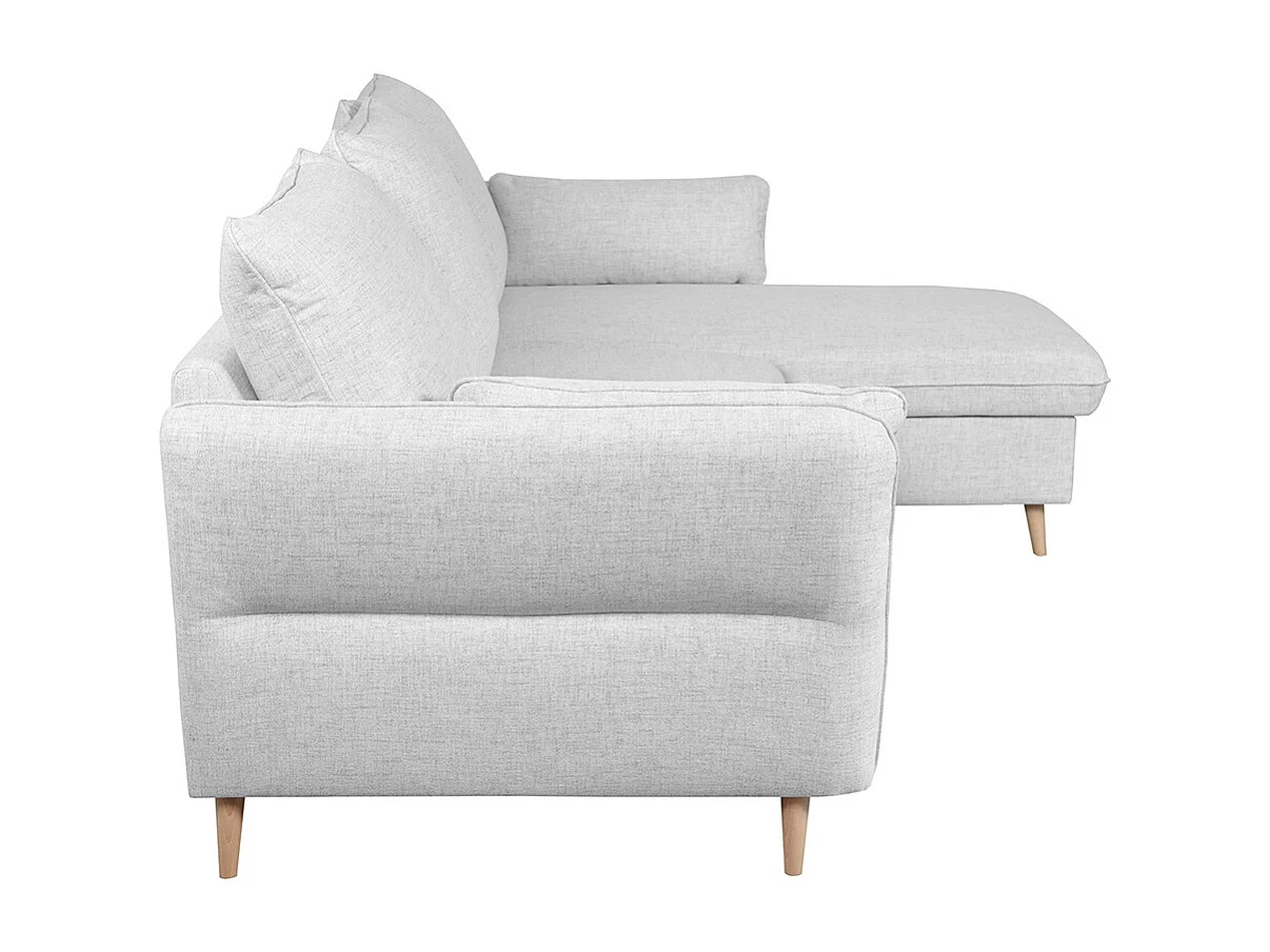 Divano letto angolare destro con contenitore grigio chiaro DRISS