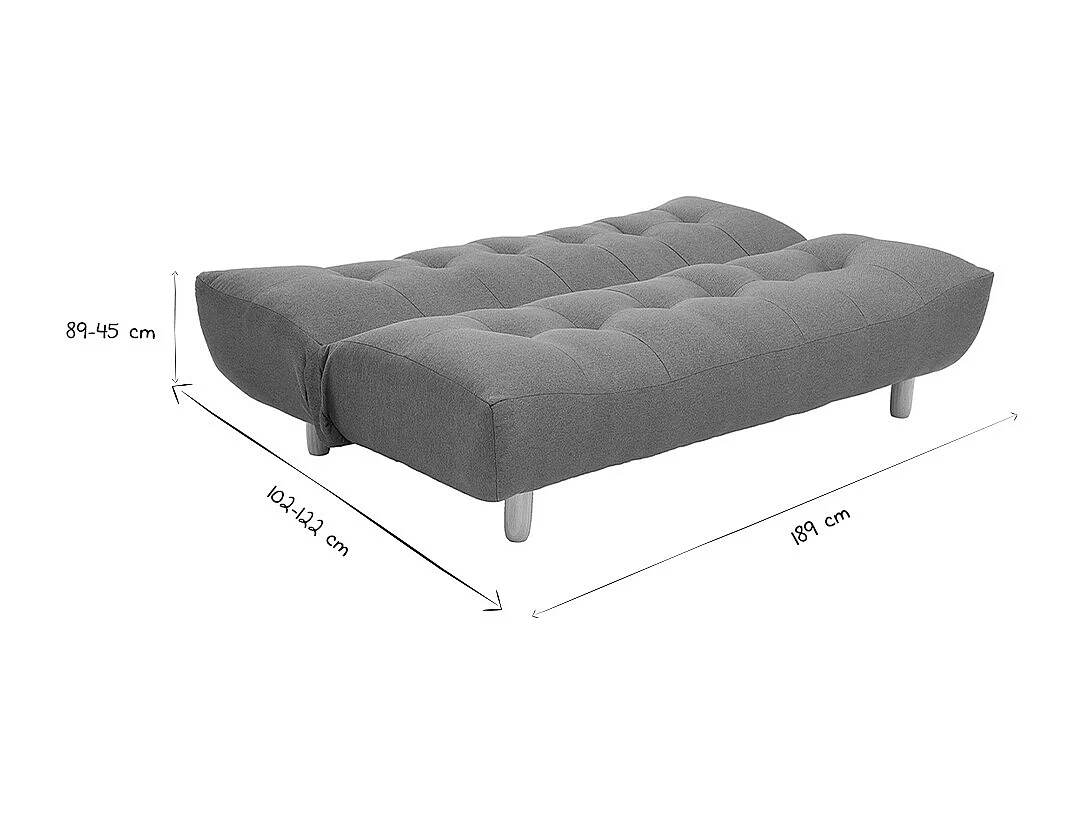 Design-Schlafsofa skandinavisch Grün und Eiche YUMI