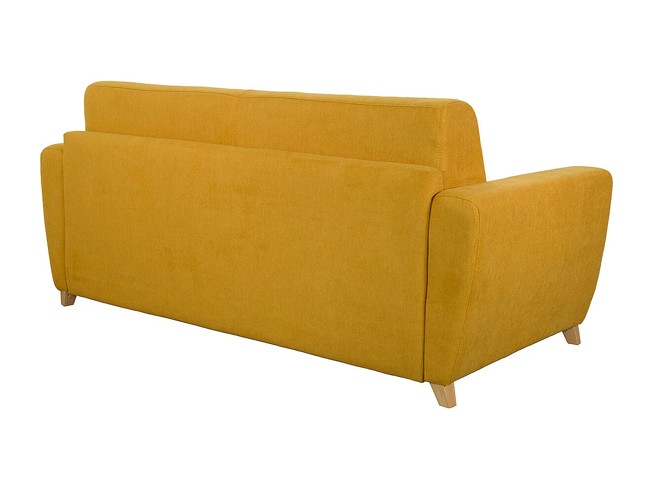 Schlafsofa skandinavisch senfgelb und Holz GRAHAM