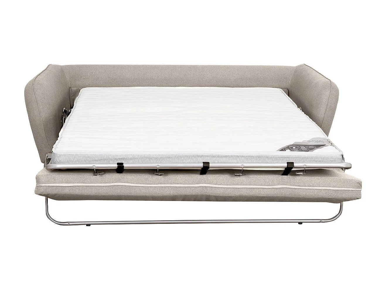 Skandinavische Schlafcouch beige mit Matratze Dicke 10 cm 3-Sitzer CREEP