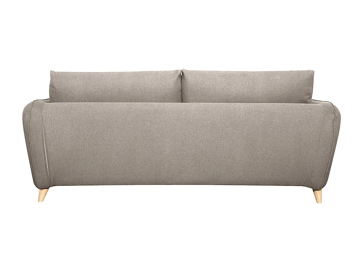 Sofá cama 3plazas nórdico de tela beige natural con colchón de 10 cm CREEP