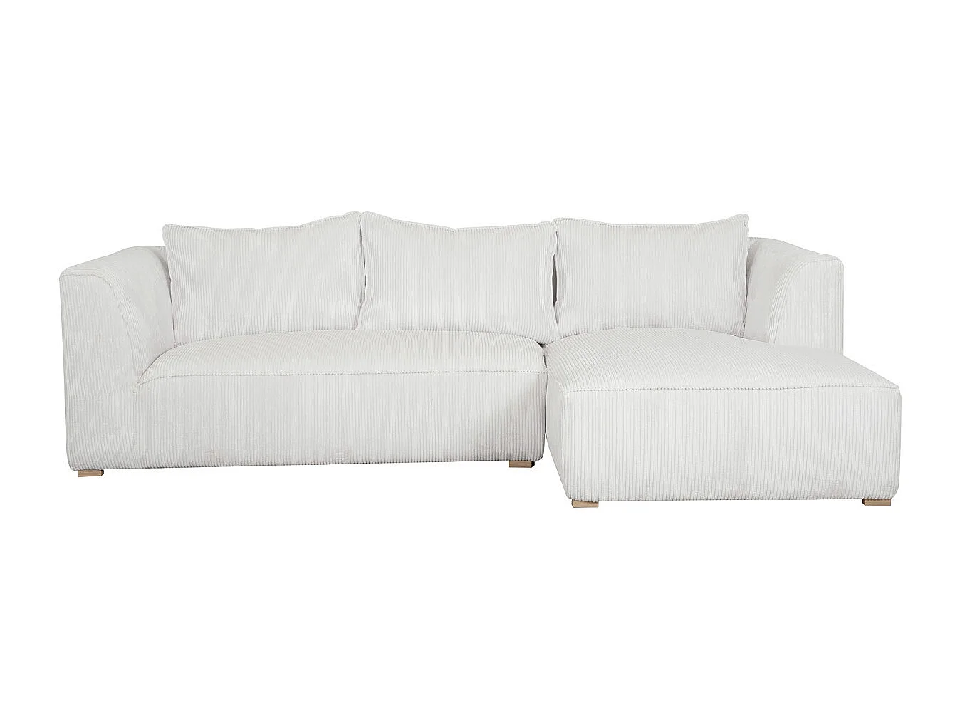 Sofá chaise longue de diseño de pana color crudo 3-4 plazas PANAM