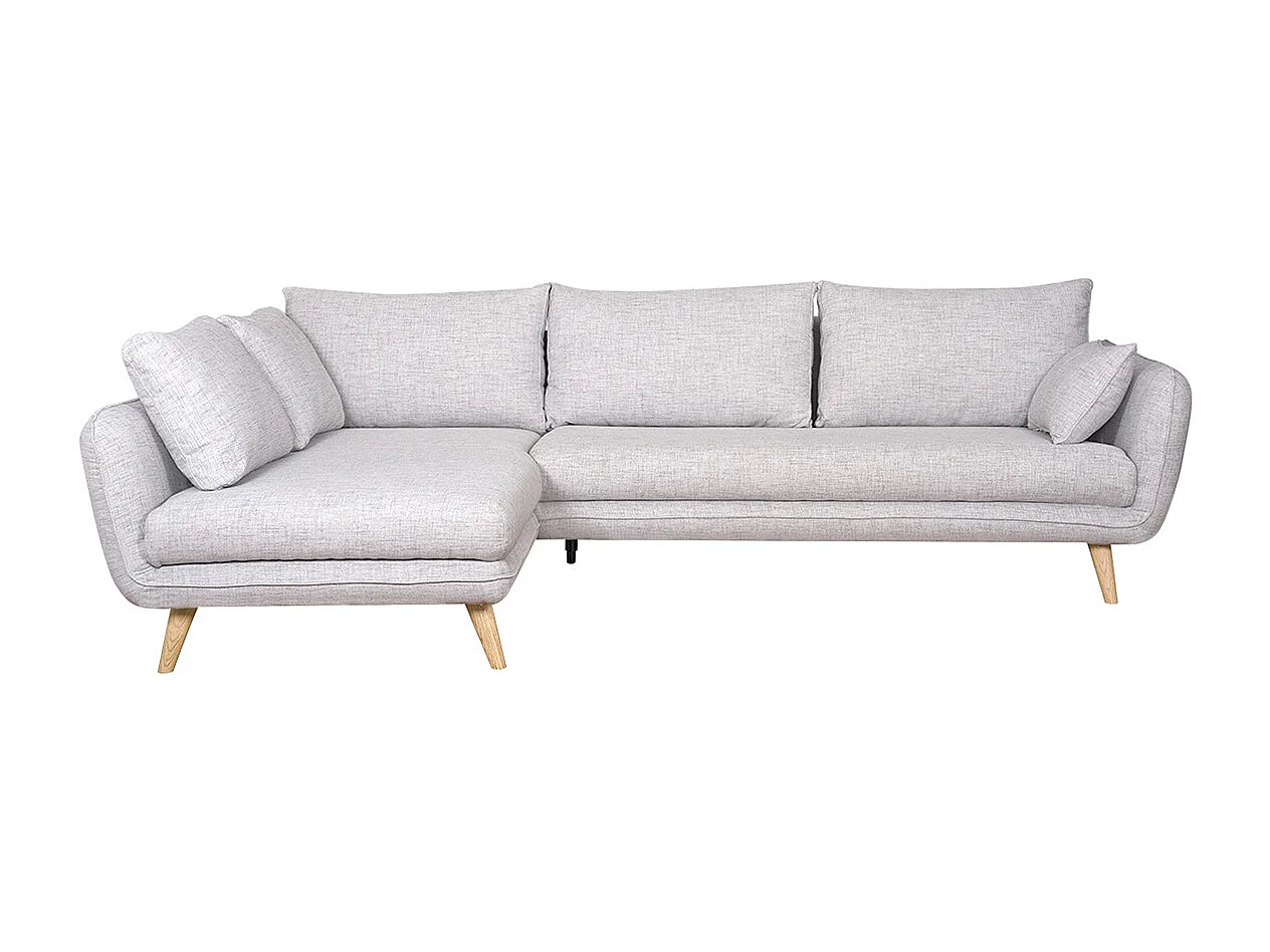 Divano ad angolo scandinavo 5 posti grigio chiaro mélange CREEP