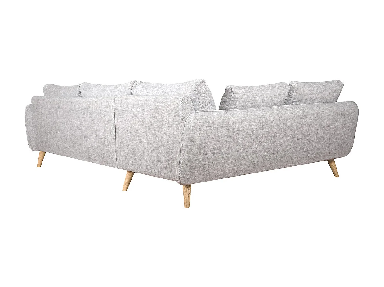 Divano ad angolo scandinavo 5 posti grigio chiaro mélange CREEP