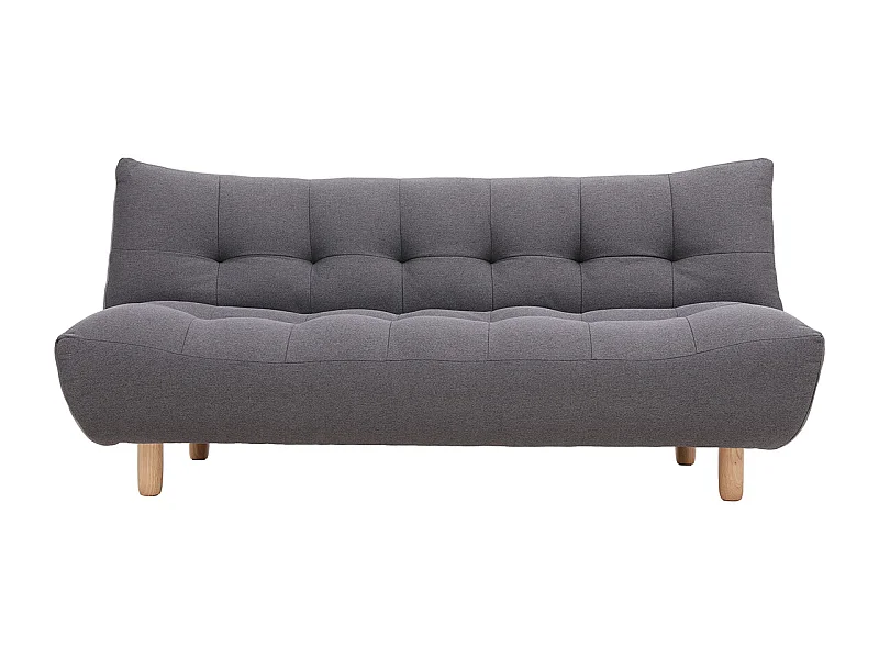 Design-Schlafsofa skandinavisch Dunkelgrau und Eiche YUMI