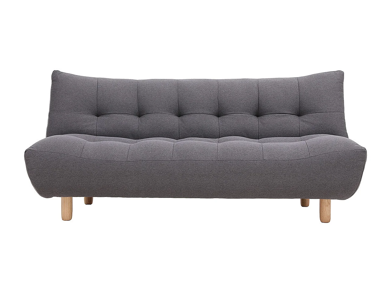 Design-Schlafsofa skandinavisch Dunkelgrau und Eiche YUMI