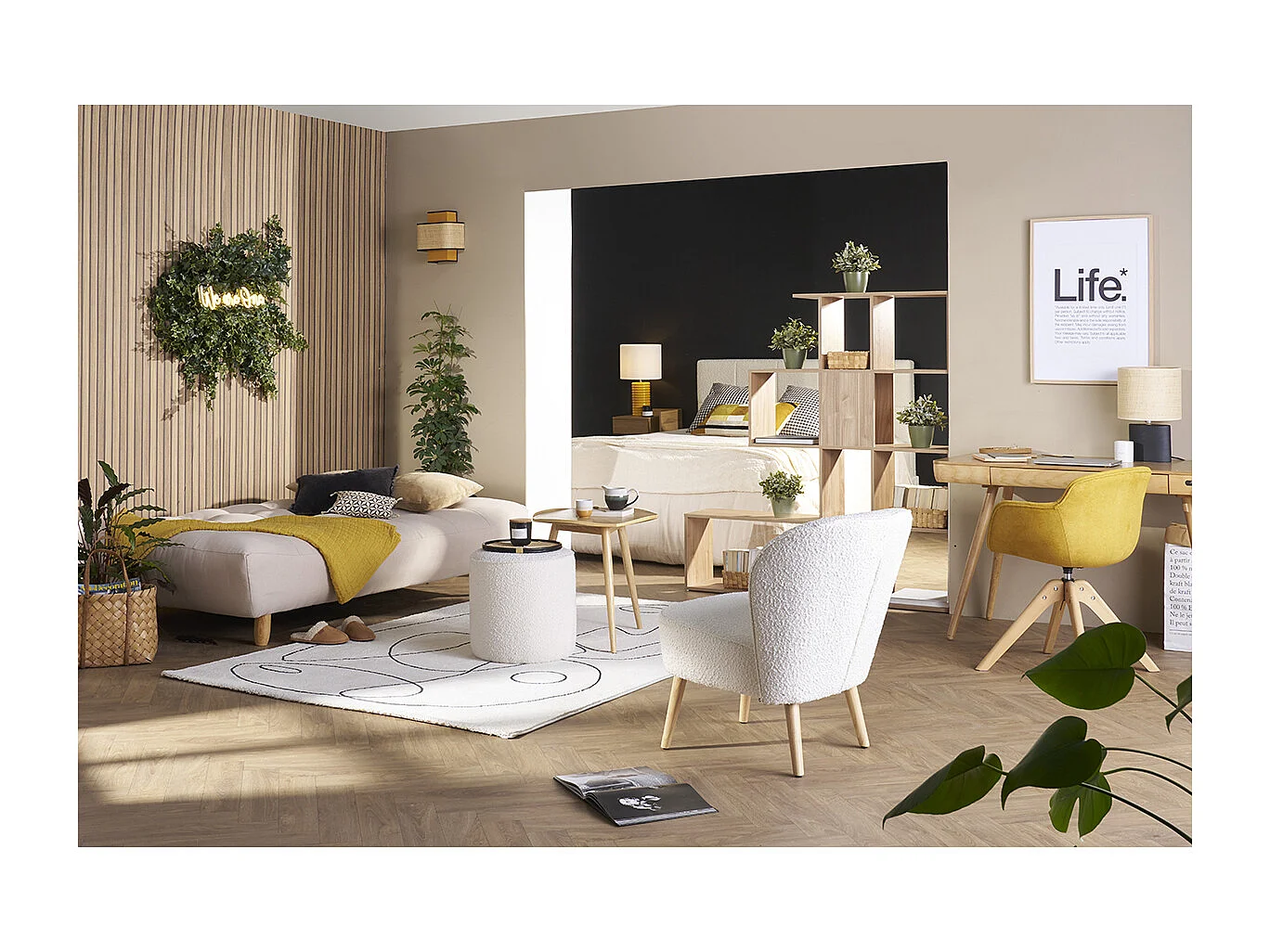 Divano convertibile design scandinavo naturale YUMI