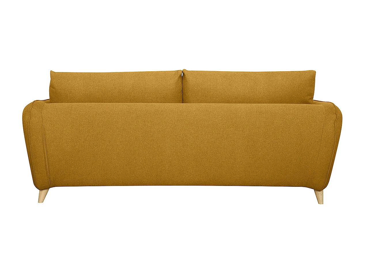 Divano letto scandinavo 3 posti giallo cumino con materasso 10 cm CREEP