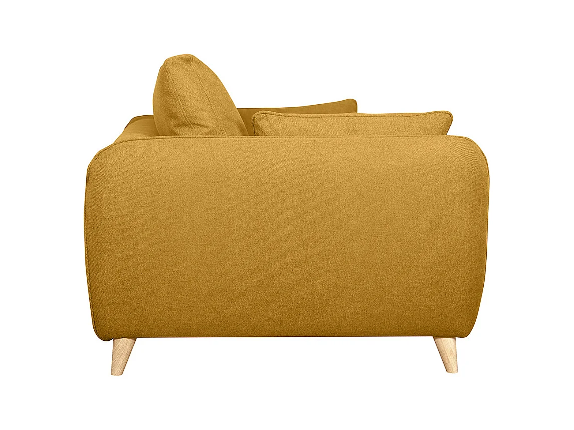 Skandinavische Schlafcouch kumingelb mit Matratze Dicke 10 cm 3-Sitzer CREEP