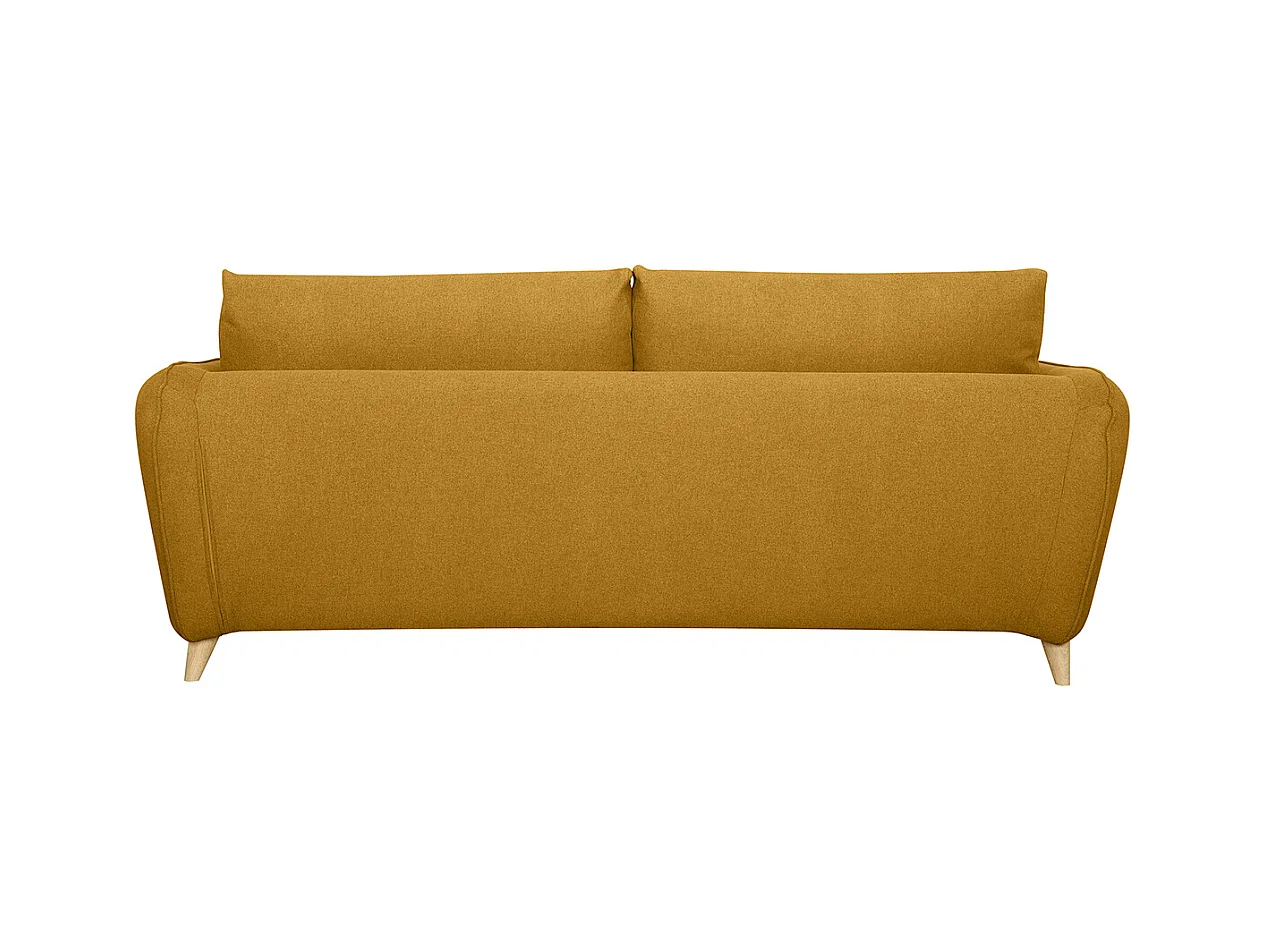 Skandinavische Schlafcouch kumingelb mit Matratze Dicke 10 cm 3-Sitzer CREEP