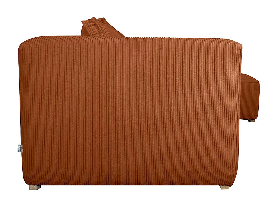 Sofá chaise longue a la derecha de diseño de pana color terracota 3-4 plazas - PANAM