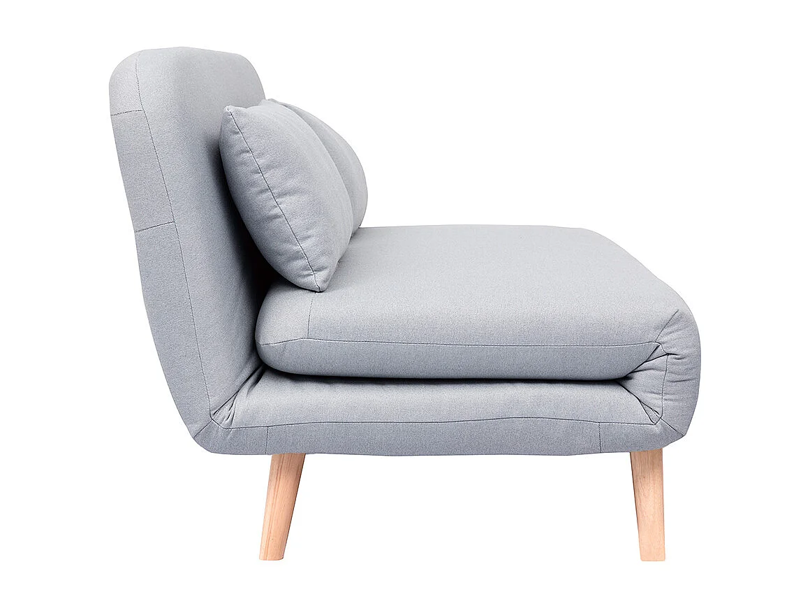 Sofá cama convertible 2 plazas en tejido gris claro AMIKO