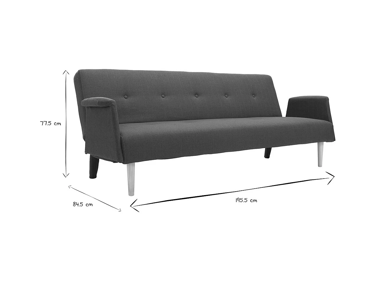 Sofá diseño convertible azul OSCAR