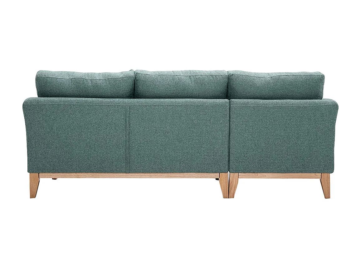 Sofá chaise longue a la izquierda nórdico desenfundable verde grisáceo y madera clara 3-4 plazas OSLO