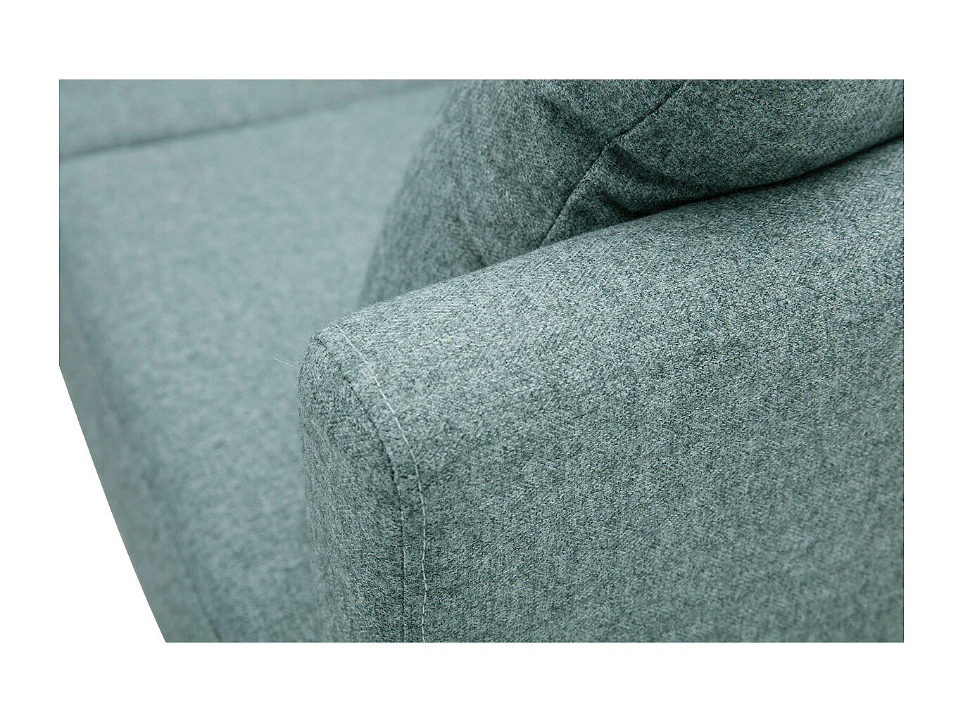 Sofá chaise longue a la izquierda nórdico desenfundable verde grisáceo y madera clara 3-4 plazas OSLO