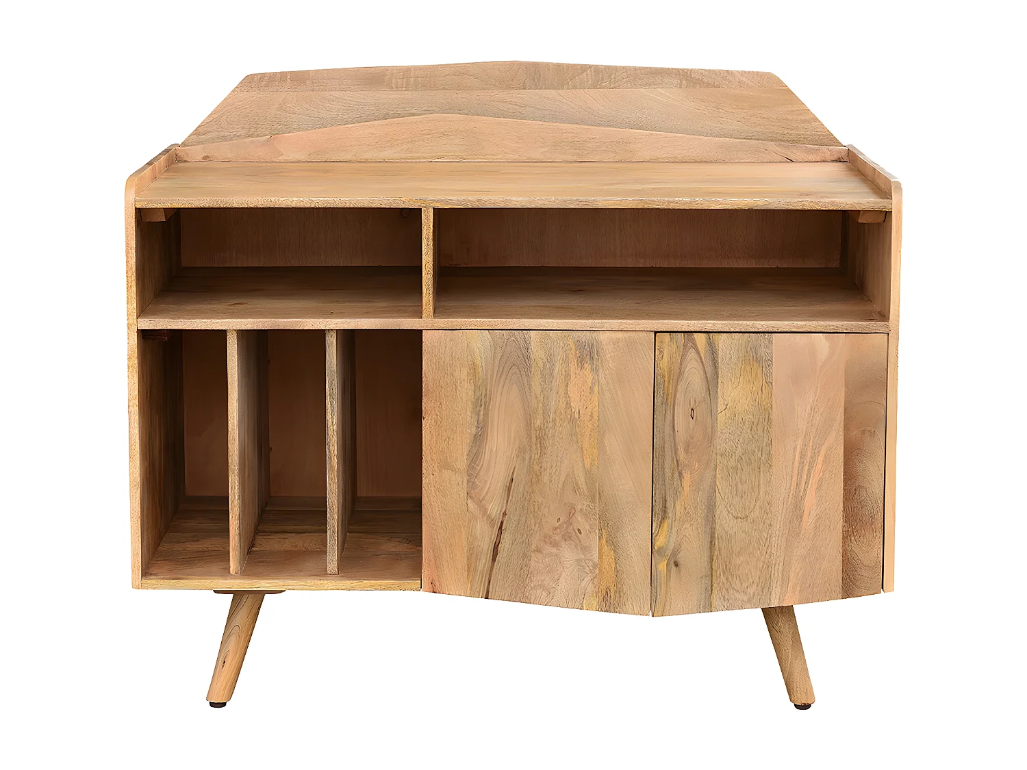 Buffet meuble de rangement vinyles en bois manguier massif L105 cm MATAHARI