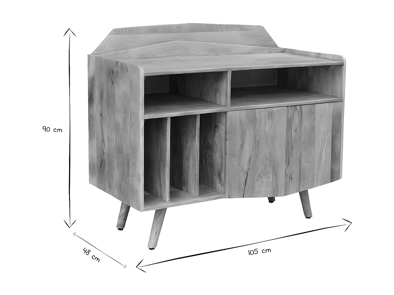 Aufbewahrungsschrank Vinyl aus massivem Mangiholz MATAHARI