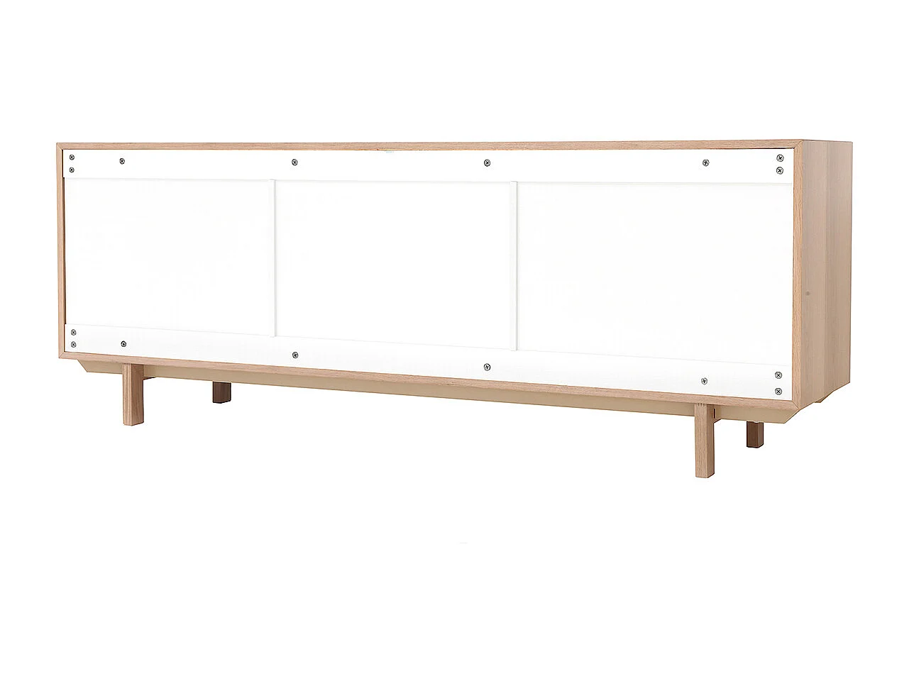 Buffet scandinave bois et blanc 2 portes 3 tiroirs L195cm SID