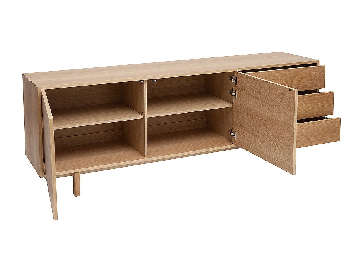 Aparador nórdico de madera clara 195 cm SID