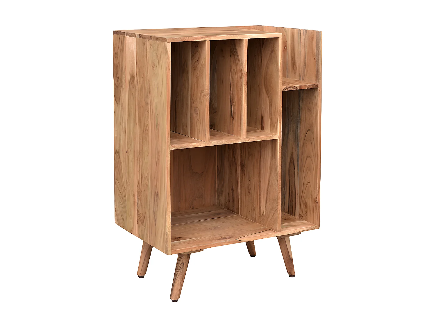 Meuble de rangement vinyles en bois massif L65 cm VIRGILE