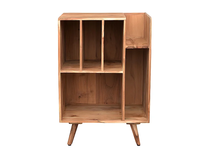 Meuble de rangement vinyles en bois massif L65 cm VIRGILE
