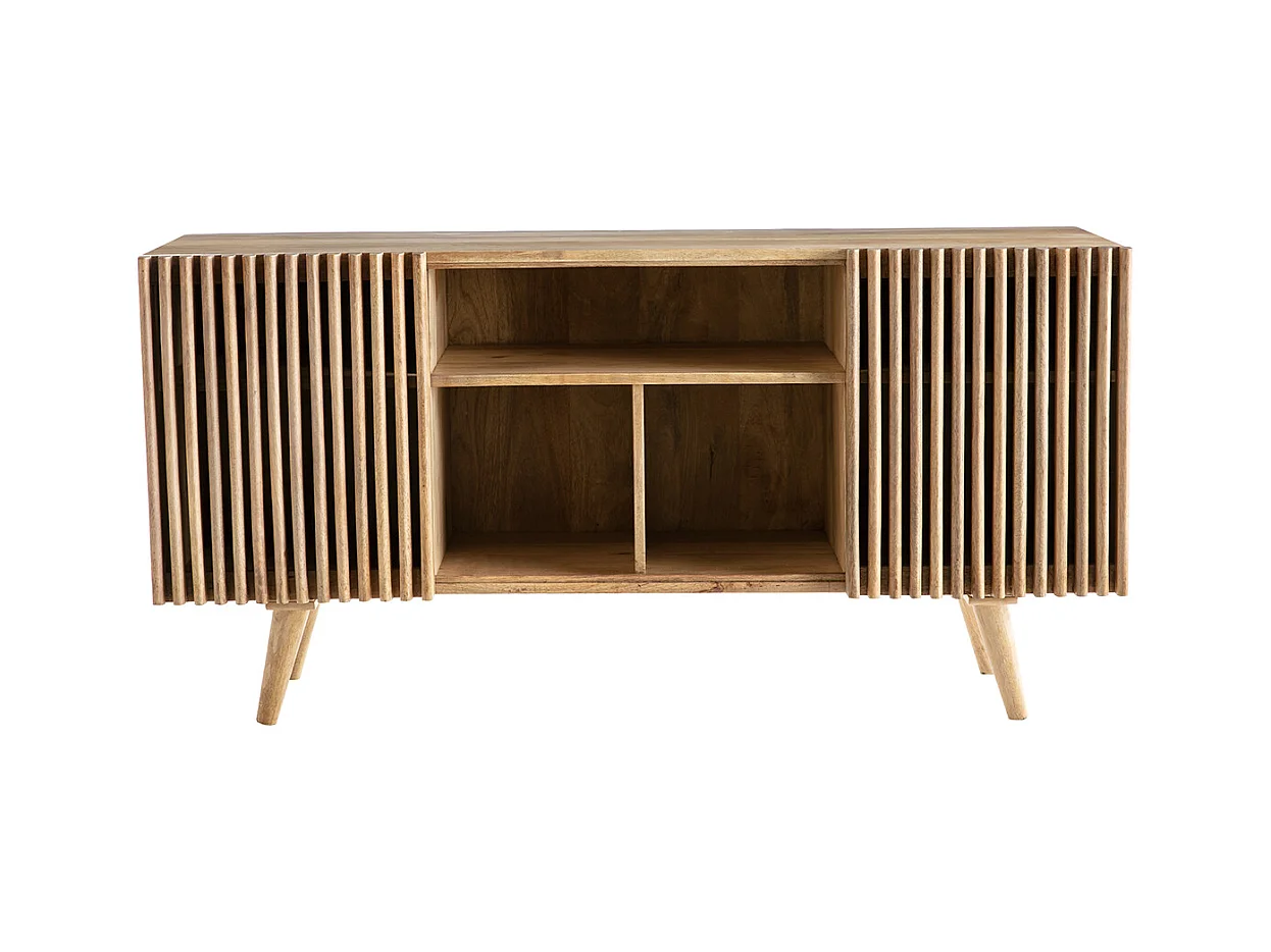 Buffet en bois manguier massif 2 portes coulissantes L140 cm ALBA