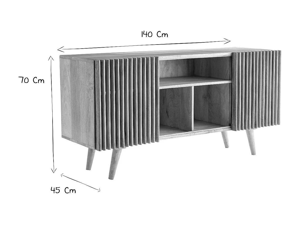 Credenza in mango con porte scorrevoli ALBA